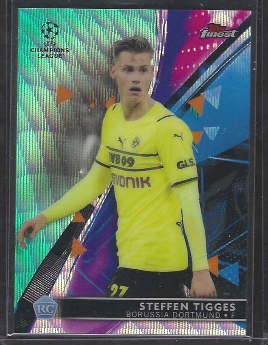 STEFFEN TIGGES 2021-22 TOPPS FINEST AQUA WAVE REFRACTOR ROOKIE RC #D 69/75