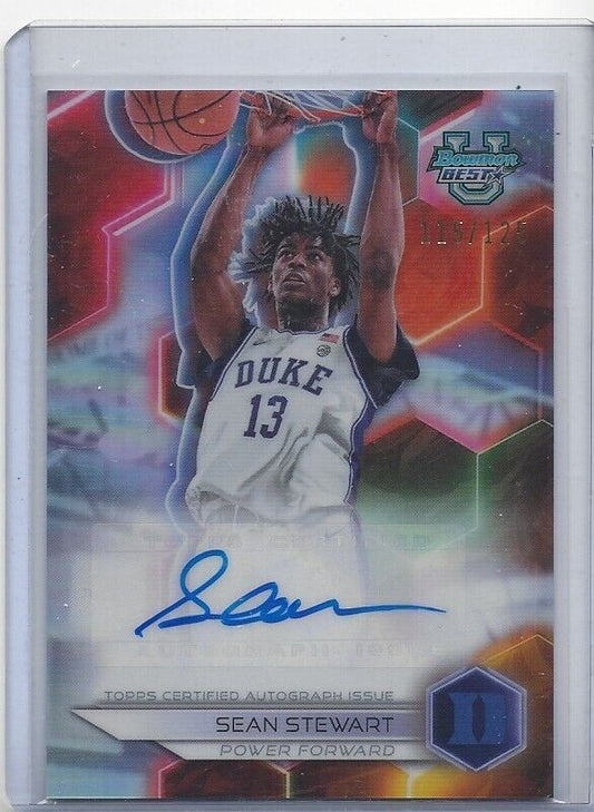 SEAN STEWART 2023 BOWMANS BEST UNIVERSITY DUKE REFRACTOR AUTO #D 115/125