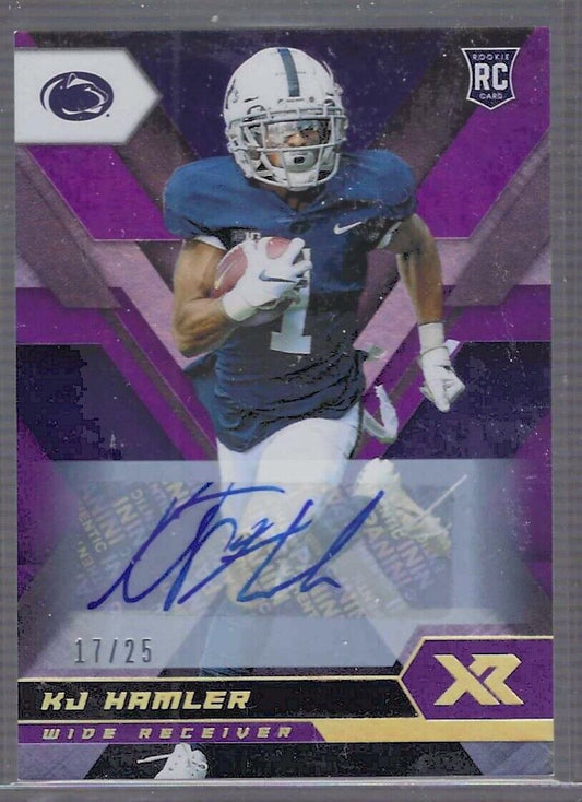 KJ HAMLER 2020 PANINI CHRONICLES DP XR PURPLE FOIL ROOKIE AUTO RC #D 17/25
