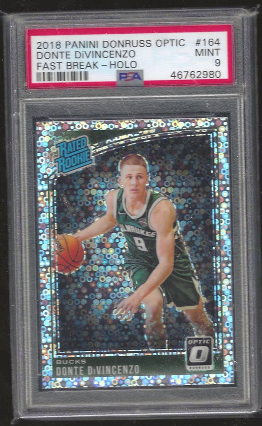DONTE DIVINCENZO 2018 PANINI DONRUSS OPTIC SILVER FAST BREAK HOLO RC PSA 9 MINT