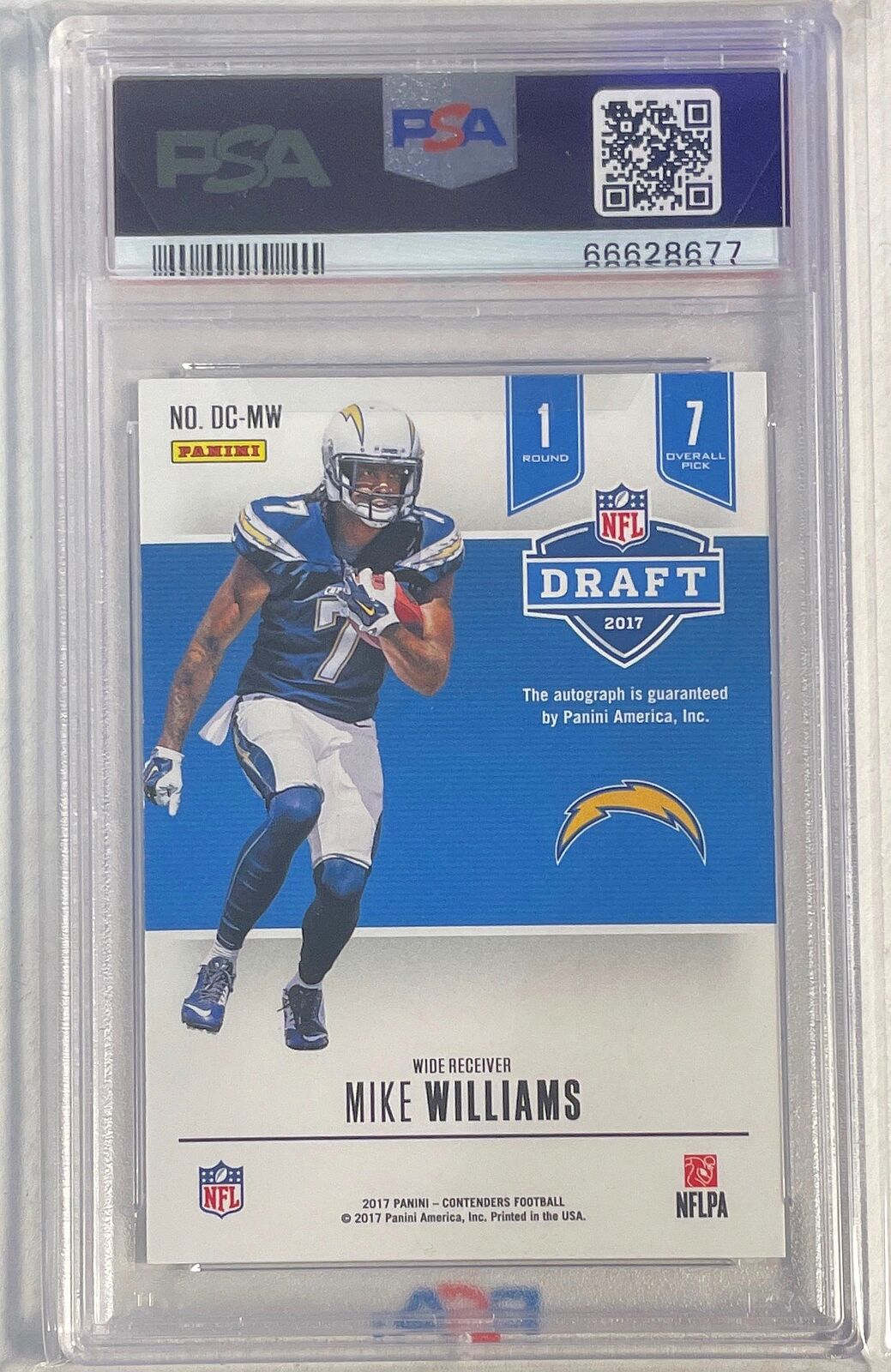 MIKE WILLIAMS 2017 CONTENDERS DRAFT CLASS GOLD AUTO RC #D /17 PSA 9 MINT POP 1/1