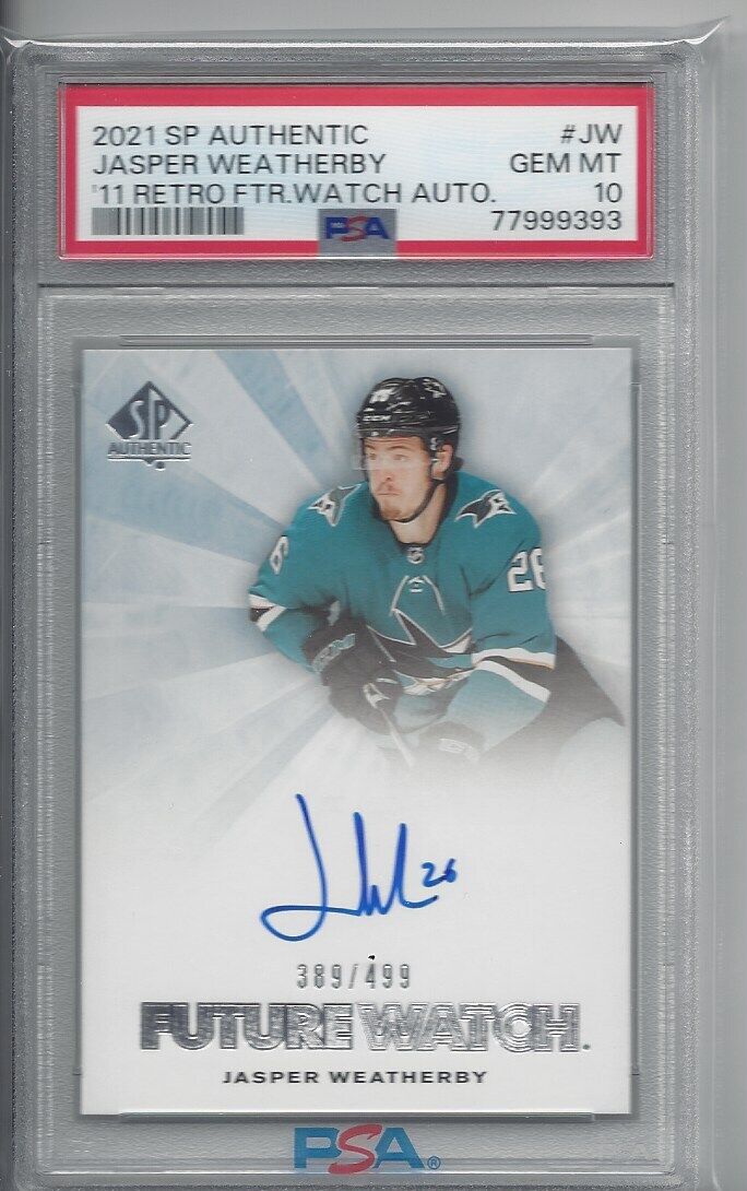JASPER WEATHERBY 2021 SP AUTHENTIC RETRO FUTURE WATCH AUTO /499 PSA 10 POP 2