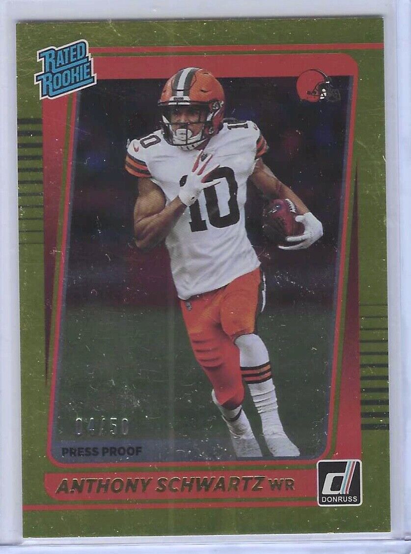 ANTHONY SCHWARTZ 2021 DONRUSS GOLD PRESS PROOF FOIL RATED ROOKIE RC #D 04/50