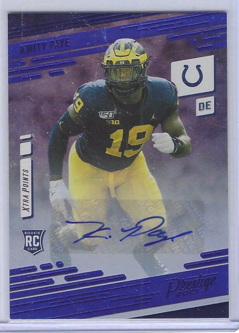 KWITY PAYE 2021 PANINI PRESTIGE BLUE FOIL XTRA POINTS ROOKIE AUTO RC #248