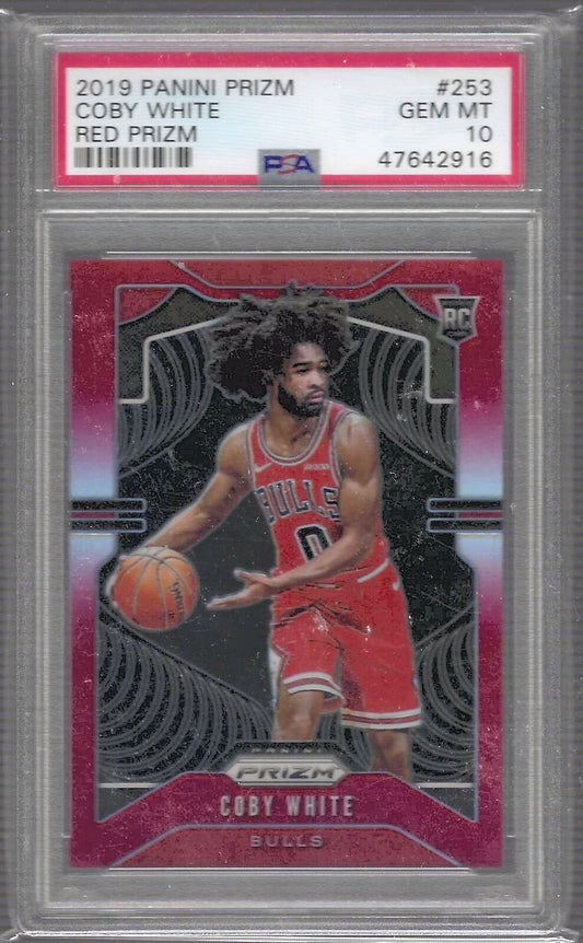 COBY WHITE 2019 PANINI PRIZM RED PRIZM ROOKIE RC /299 PSA 10 GEM MINT
