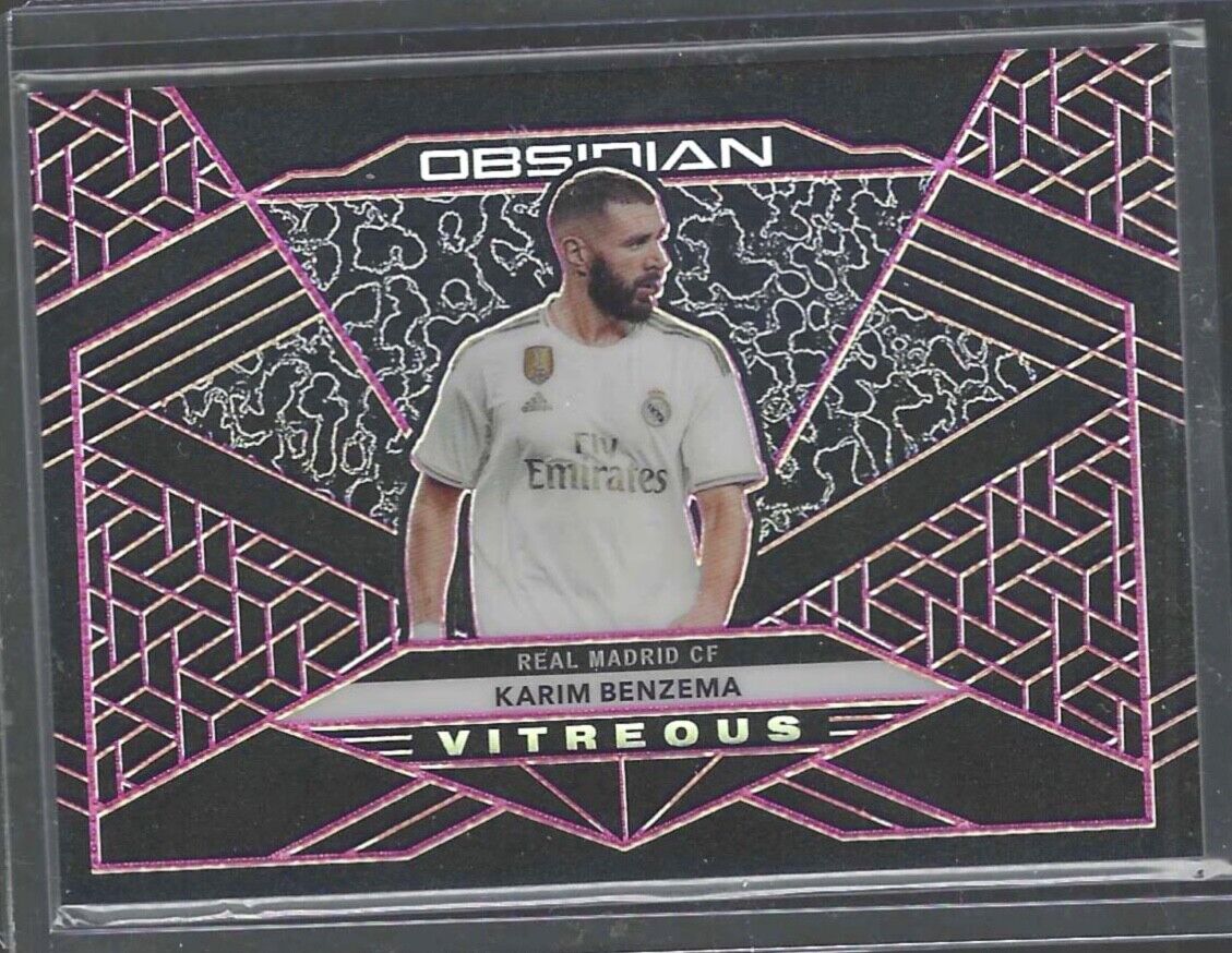 KARIM BENZEMA 2019-20 PANINI OBSIDIAN VITREOUS PINK ETCH PRIZM #D 08/11