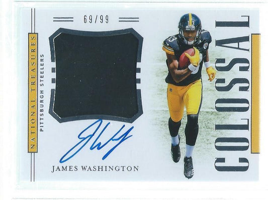 JAMES WASHINGTON 2018 NATIONAL TREASURES COLOSSAL JERSEY ON CARD AUTO RC #D /99