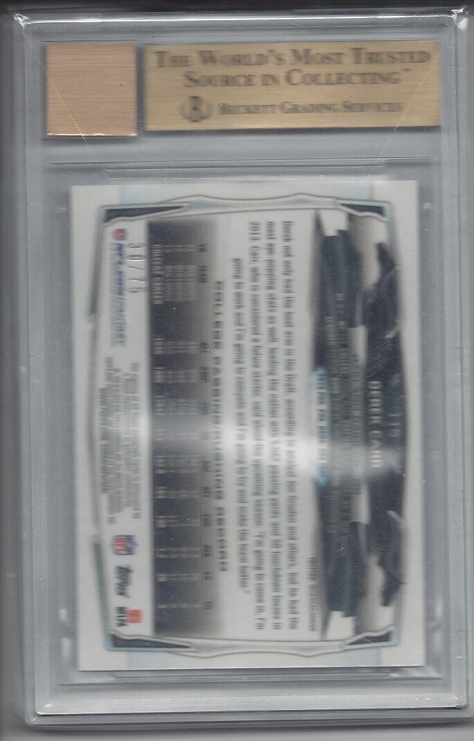 DEREK CARR 2014 TOPPS CHROME PINK REFRACTOR AUTO RC #D 30/75 BGS 9.5 w/ 10 AUTO