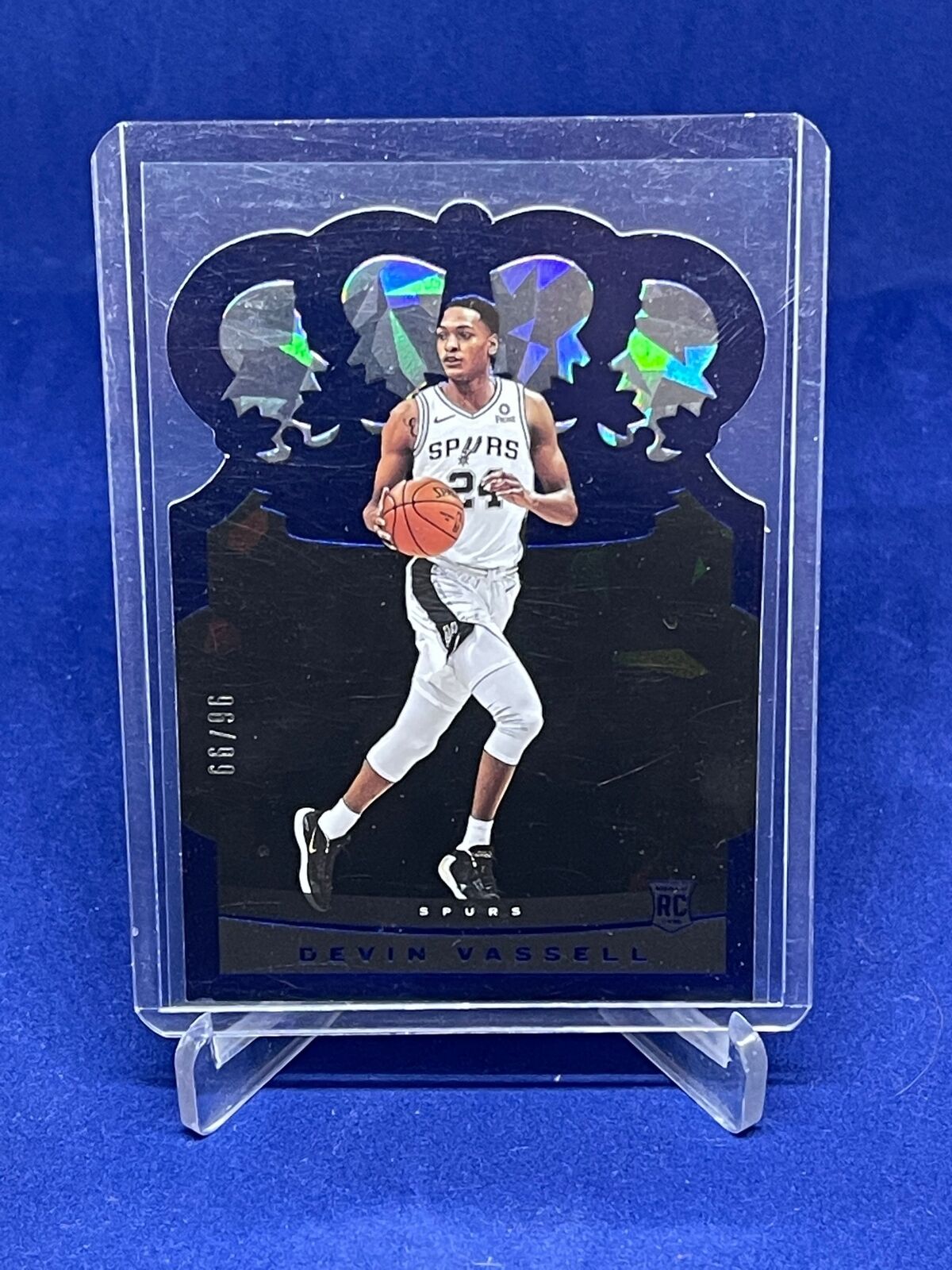 DEVIN VASSELL 2020-21 PANINI CROWN ROYALE BLUE ICE DIE CUT ROOKIE RC #D 96/99