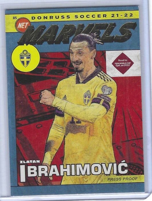 ZLATAN IBRAHIMOVIC 2021-22 PANINI DONRUSS NET MARVELS PRESS PROOF GOLD #17