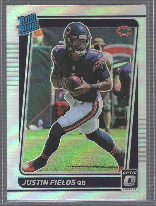 JUSTIN FIELDS 2021 PANINI DONRUSS OPTIC SILVER HOLO PRIZM RATED ROOKIE RC #204