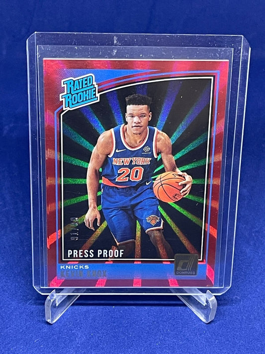 KEVIN KNOX 2018-19 PANINI DONRUSS RATED ROOKIE RED LASER PRESS PROOF RC #D /99