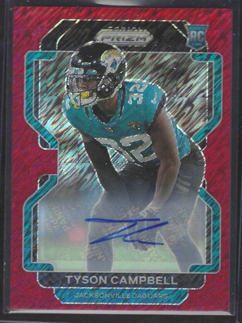TYSON CAMPBELL 2021 PANINI PRIZM RED SHIMMER FIRST OFF THE LINE AUTO RC #D 09/35