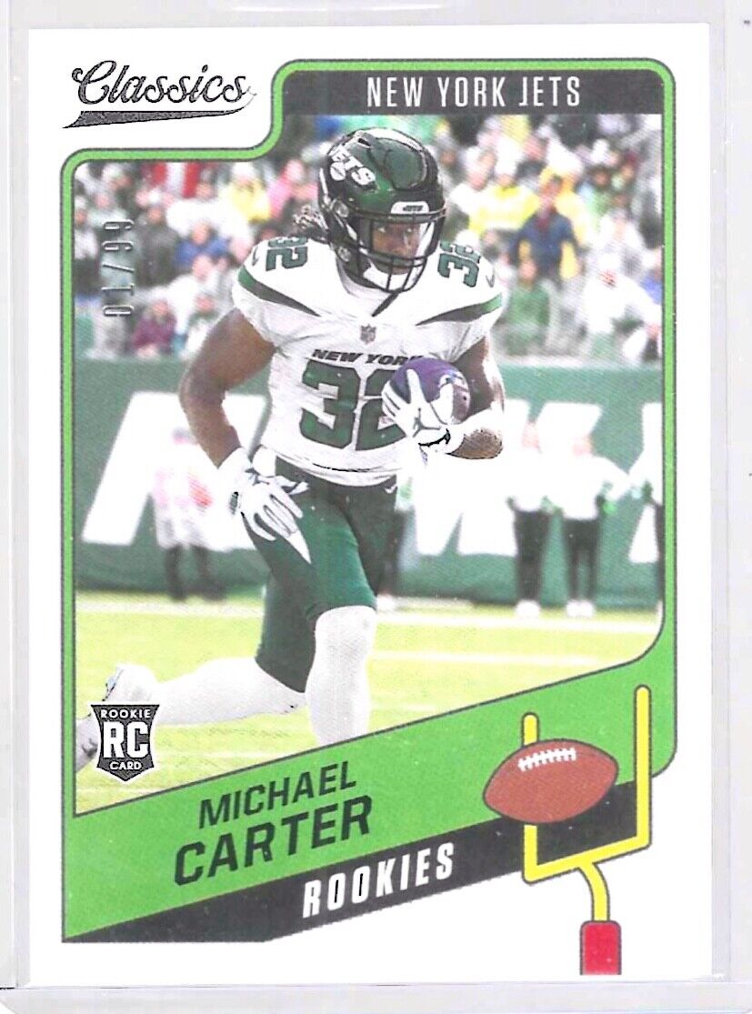 MICHAEL CARTER 2021 PANINI CLASSICS SILVER ROOKIE RC #D 01/99