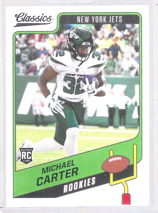 MICHAEL CARTER 2021 PANINI CLASSICS SILVER ROOKIE RC #D 01/99
