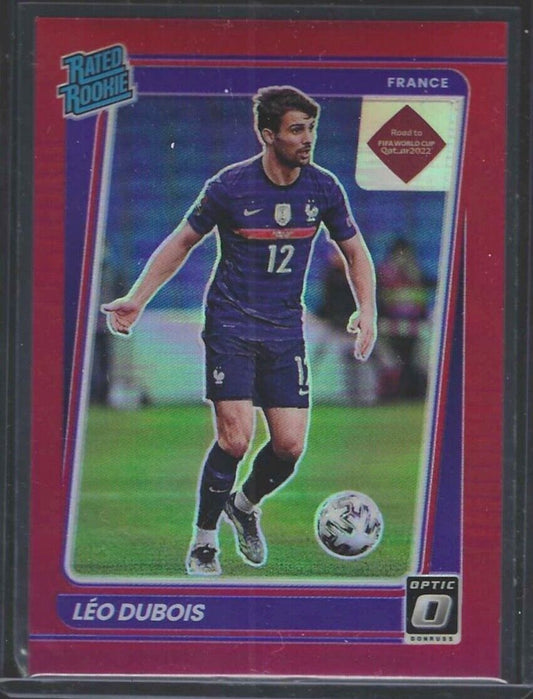 LEO DUBOIS 2021-22 DONRUSS ROAD QATAR OPTIC RED HOLO RATED ROOKIE RC #D 002/149