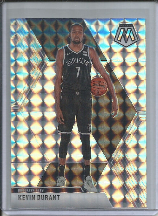 KEVIN DURANT 2019-20 PANINI MOSAIC SILVER WAVE MOSAIC PRIZM NETS