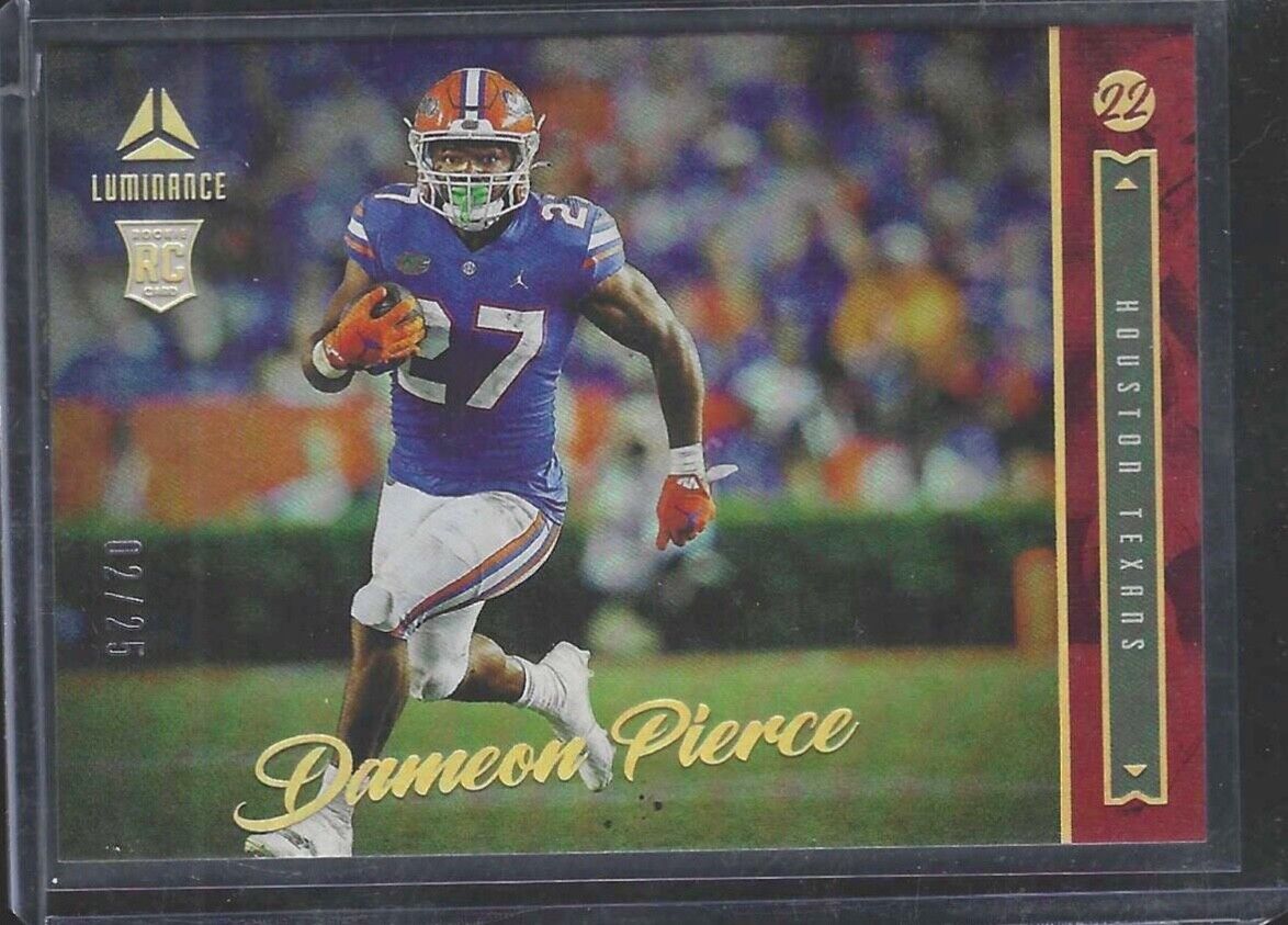 DAMEON PIERCE 2022 PANINI LUMINANCE RED FOIL ROOKIE RC #D 02/25
