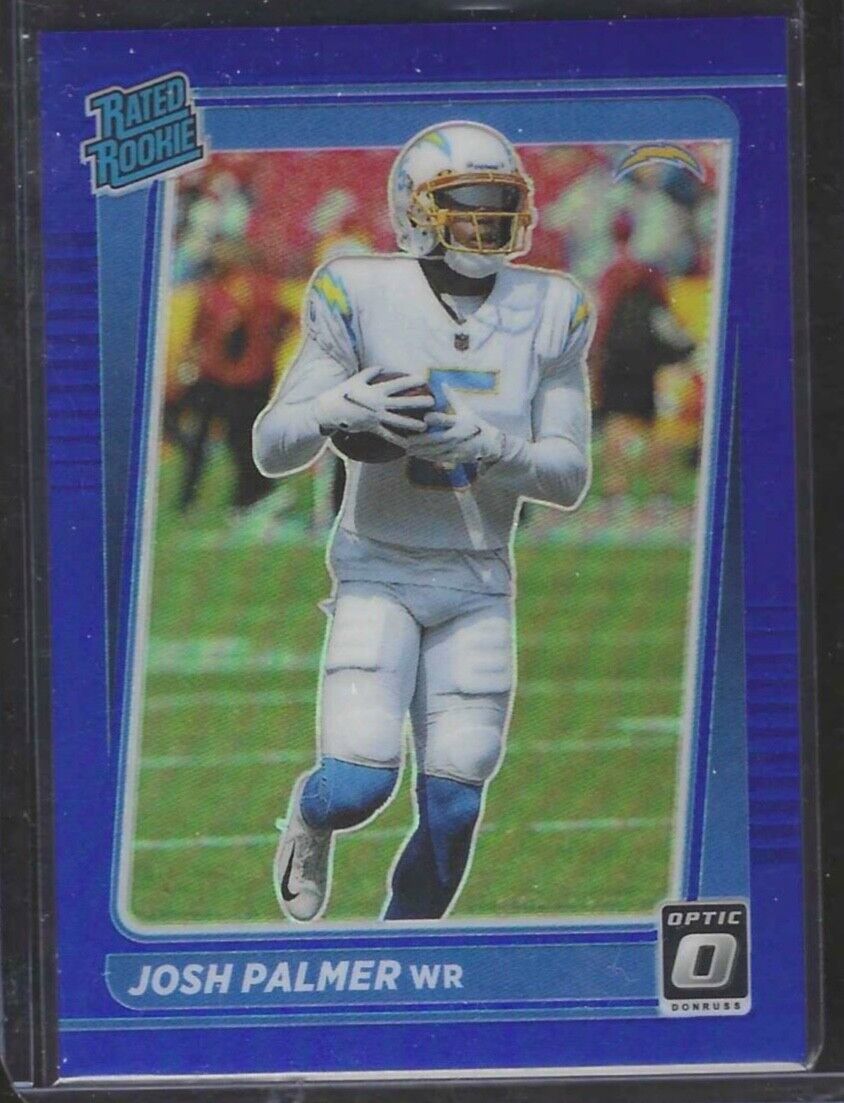 JOSH PALMER 2021 PANINI DONRUSS OPTIC BLUE HOLO PRIZM RATED ROOKIE RC #D 018/179