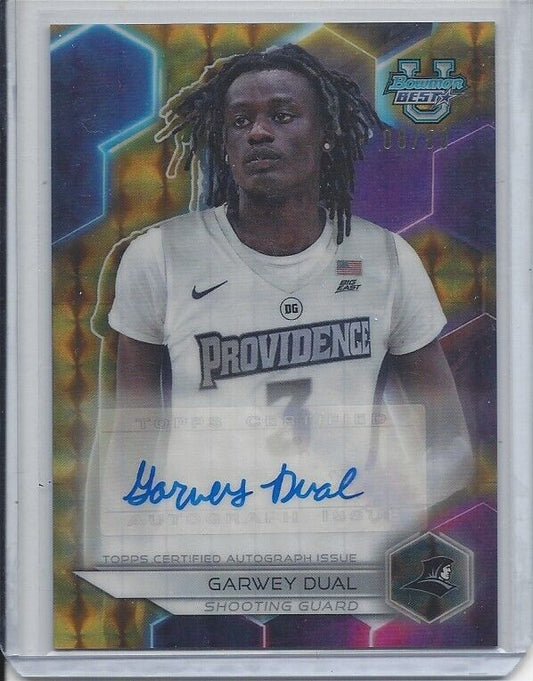 GARWEY DUAL 2023 BOWMAN'S BEST UNIVERSITY GOLD GEOMETRIC REFRACTOR AUTO /50