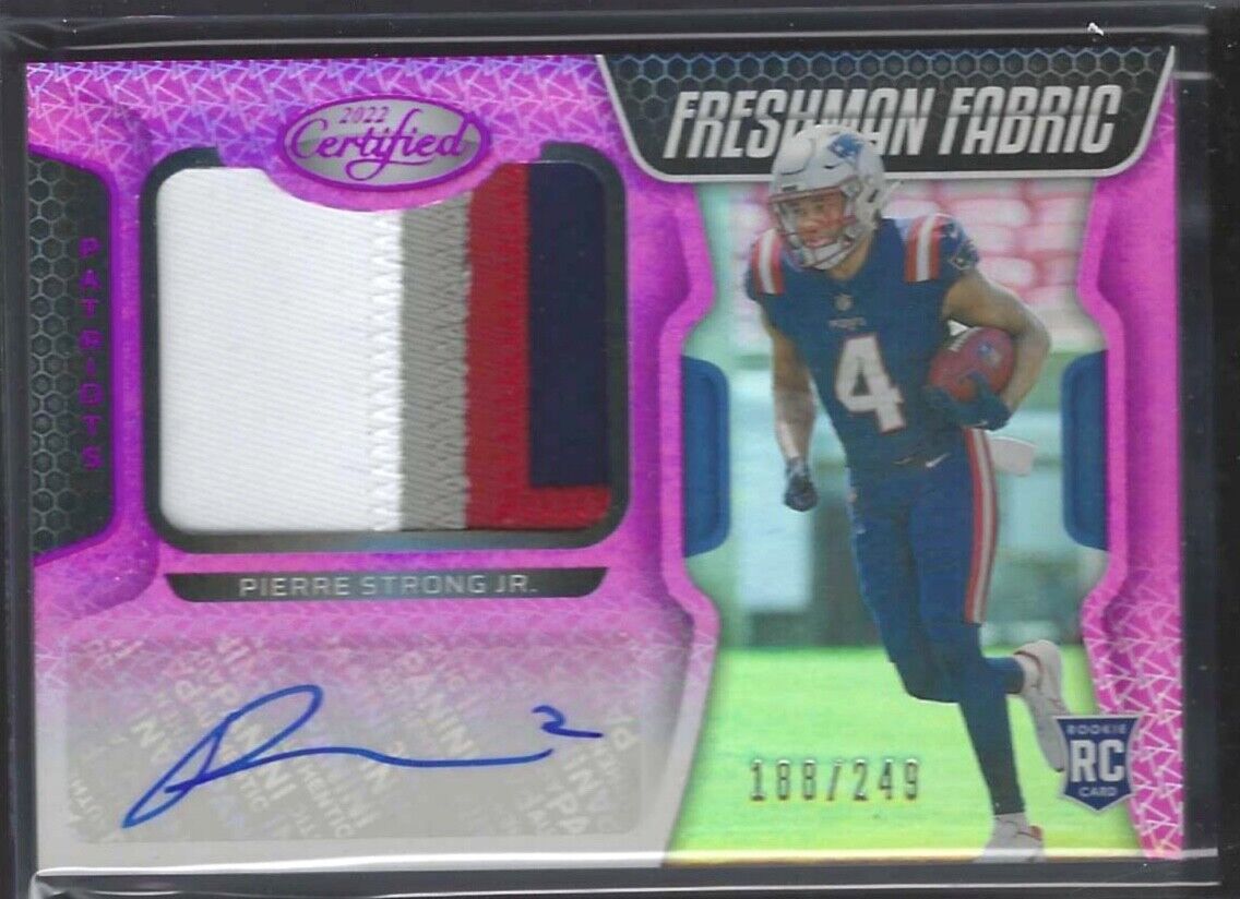 PIERRE STRONG JR 2022 CERTIFIED PINK FRESHMAN FABRIC PATCH AUTO RC #D 188/249