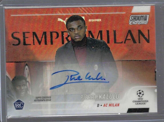 PIERRE KALULU 2021-22 TOPPS STADIUM CLUB CHROME SILVER REFRACTOR AUTO RC #CA-PK
