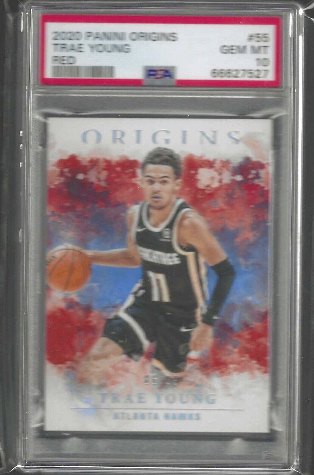 TRAE YOUNG 2020-21 PANINI ORIGINS RED #D 86/99 PSA 10 GEM MINT POP 1/1