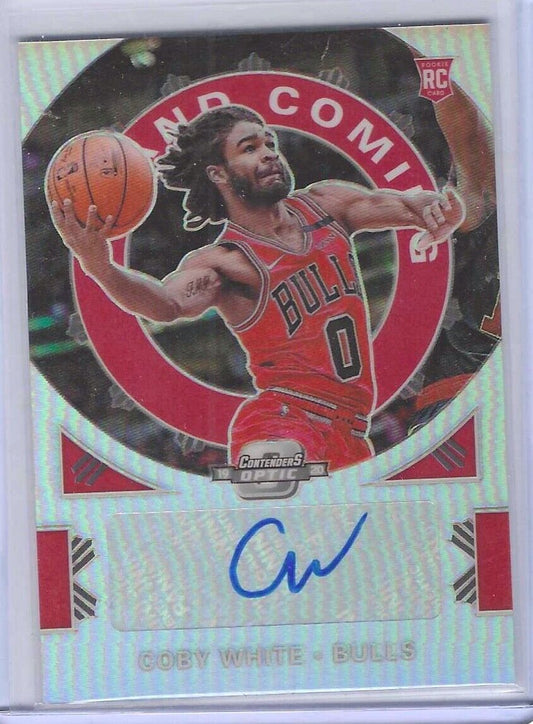COBY WHITE 2019-20 PANINI OPTIC CONTENDERS UP & COMING SILVER AUTO RC #D 65/125