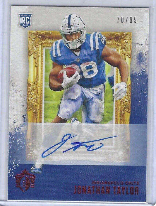 JONATHAN TAYLOR 2020 PANINI CHRONICLES GRIDIRON KINGS RED AUTO RC #D 70/99