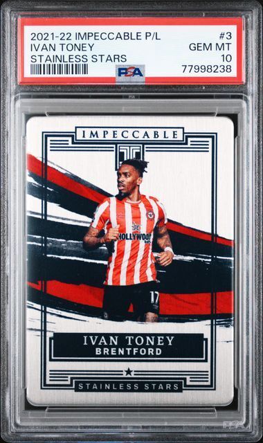IVAN TONEY 2021-22 IMPECCABLE PREMIER LEAGUE STAINLESS STARS /65 PSA 10 GEM MINT