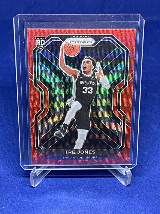 TRE JONES 2020-21 PANINI PRIZM RED RUBY WAVE PRIZM ROOKIE RC #291