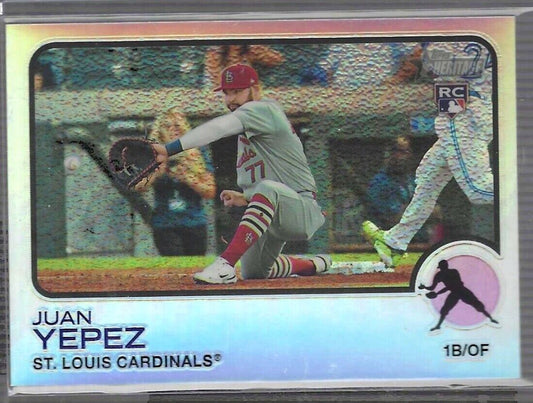 JUAN YEPEZ 2022 TOPPS HERITAGE SILVER REFRACTOR ROOKIE RC #D 520/673