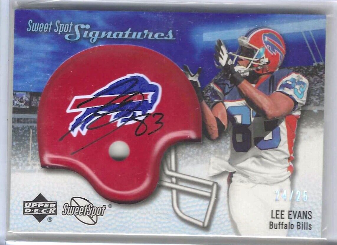 LEE EVANS 2007 UPPER DECK SWEET SPOT HELMET SIGNATURES AUTO #D 24/25