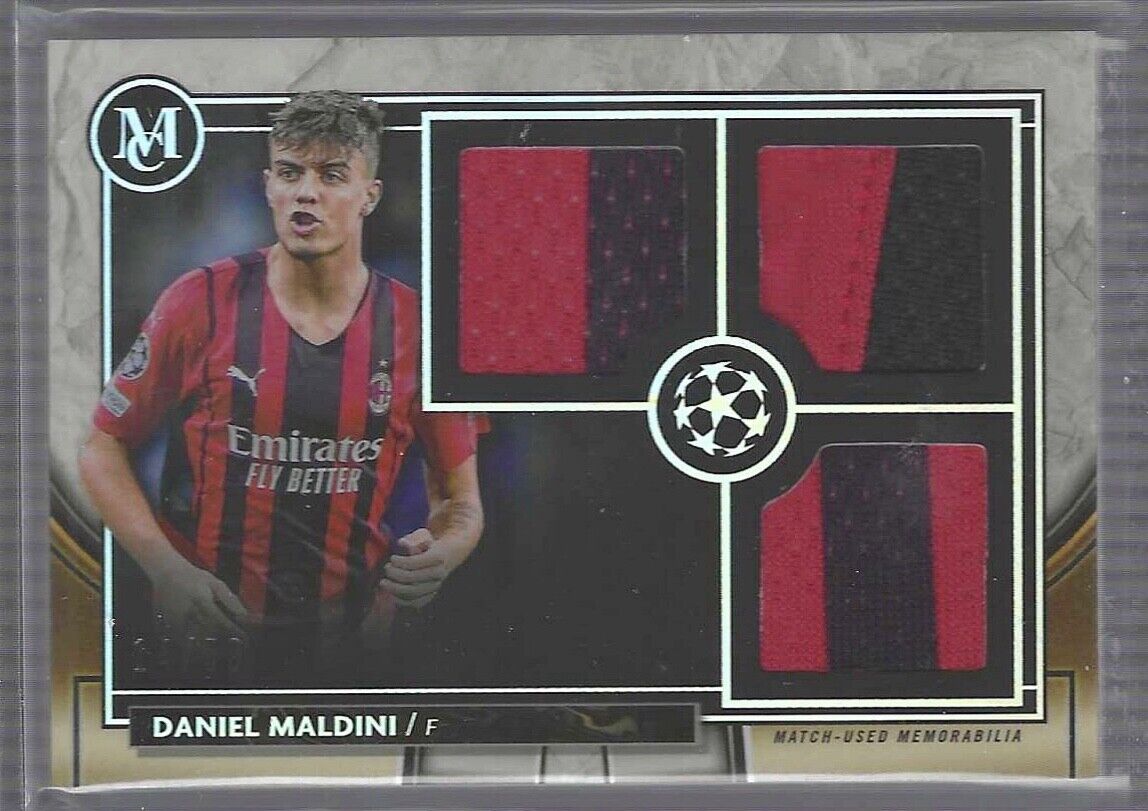 DANIEL MALDINI 2021-22 TOPPS MUSEUM COLLECTION GOLD TRIPLE PATCH RC #D 14/50