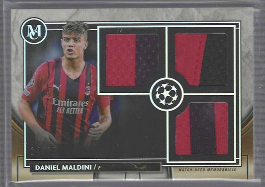 DANIEL MALDINI 2021-22 TOPPS MUSEUM COLLECTION GOLD TRIPLE PATCH RC #D 14/50