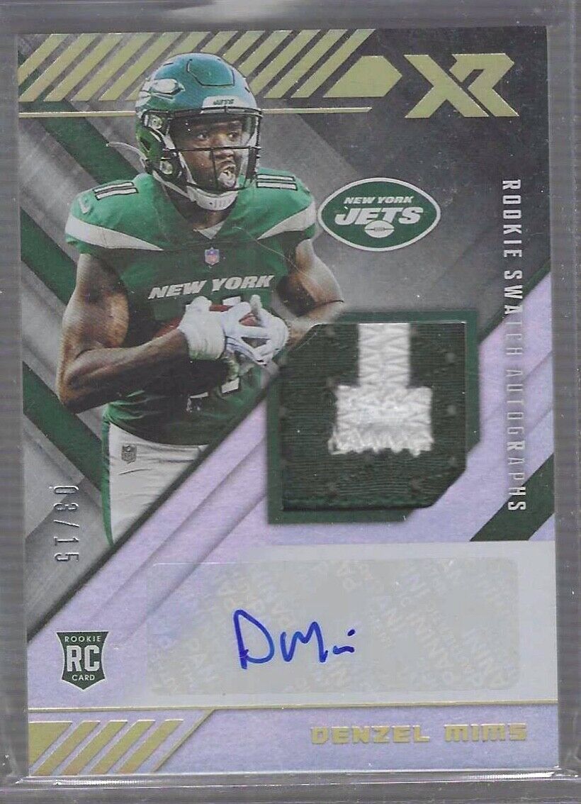 DENZEL MIMS 2020 PANINI XR ROOKIE PATCH AUTO RC #D 03/15
