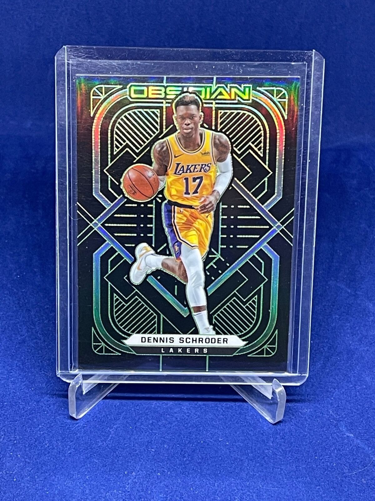 DENNIS SCHRODER 2020-21 PANINI OBSIDIAN ELECTRIC ETCH GREEN #D 4/25