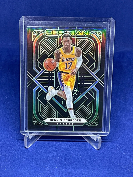 DENNIS SCHRODER 2020-21 PANINI OBSIDIAN ELECTRIC ETCH GREEN #D 4/25