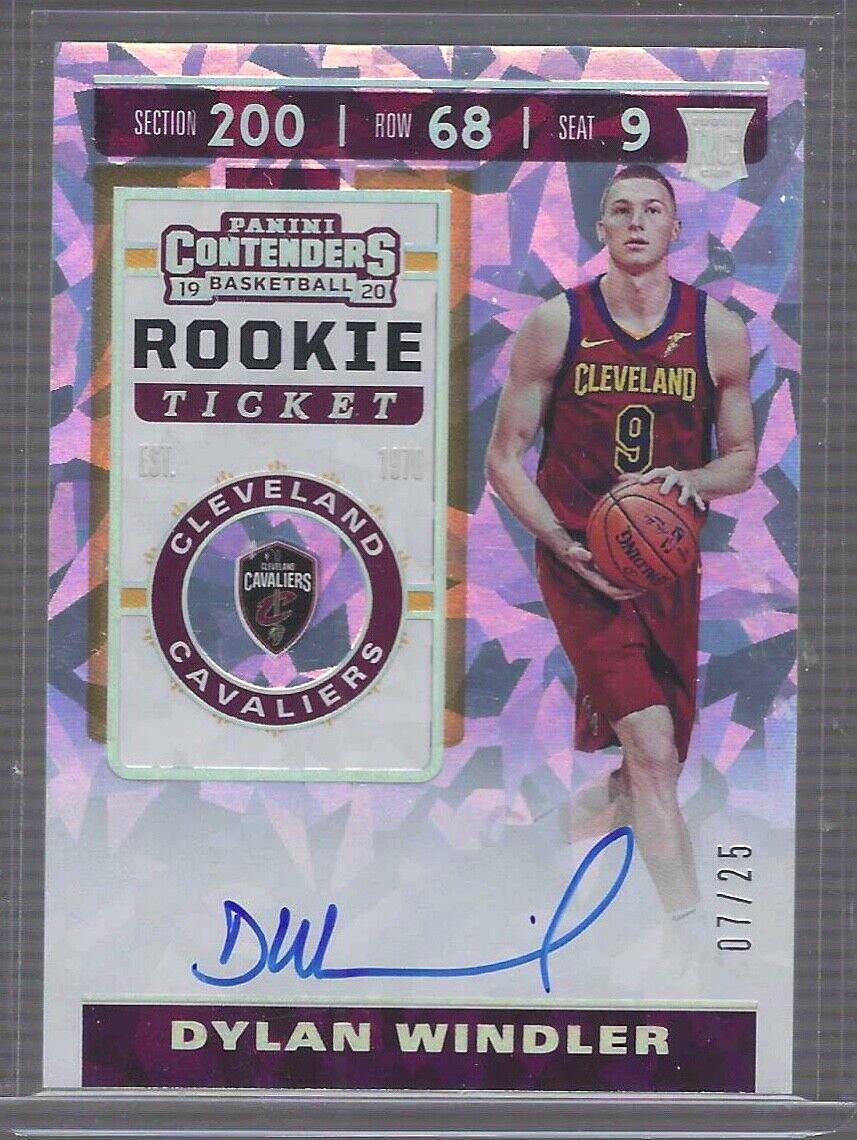 DYLAN WINDLER 2019-20 CONTENDERS CRACKED ICE ROOKIE TICKET AUTO RC #D 07/25