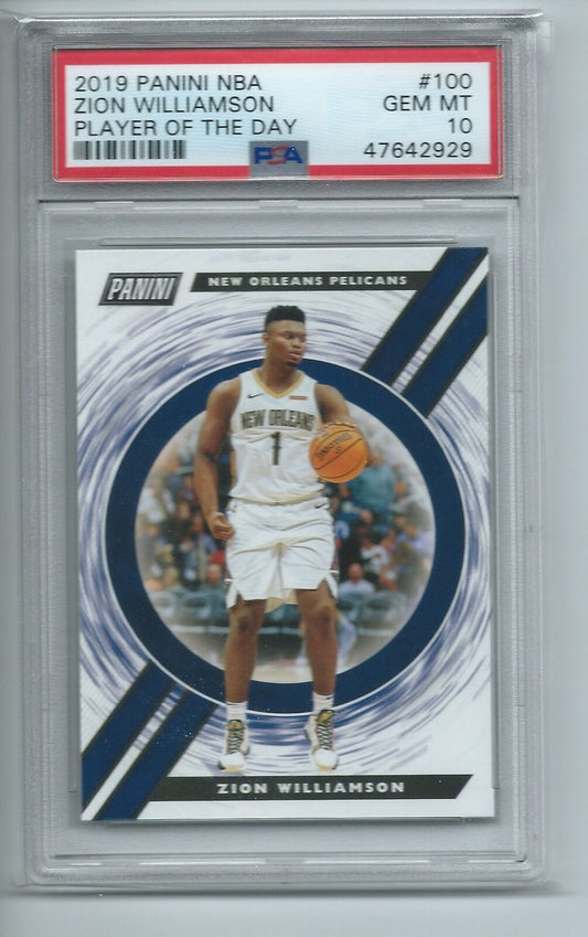 ZION WILLIAMSON 2019-20 PANINI NBA PLAYER OF THE DAY RC #100 PSA 10 GEM MINT