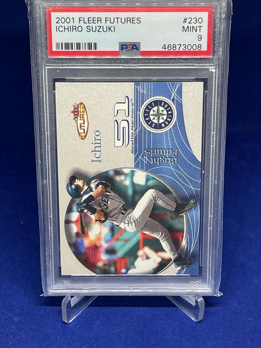 ICHIRO SUZUKI 2001 FLEER FUTURES ROOKIE RC #D /2499 PSA 9 MINT