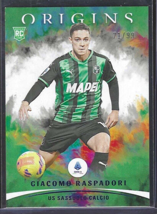GIACOMO RASPADORI 2021-22 PANINI CHRONICLES ORIGINS BLUE FOIL ROOKIE RC #D 71/99