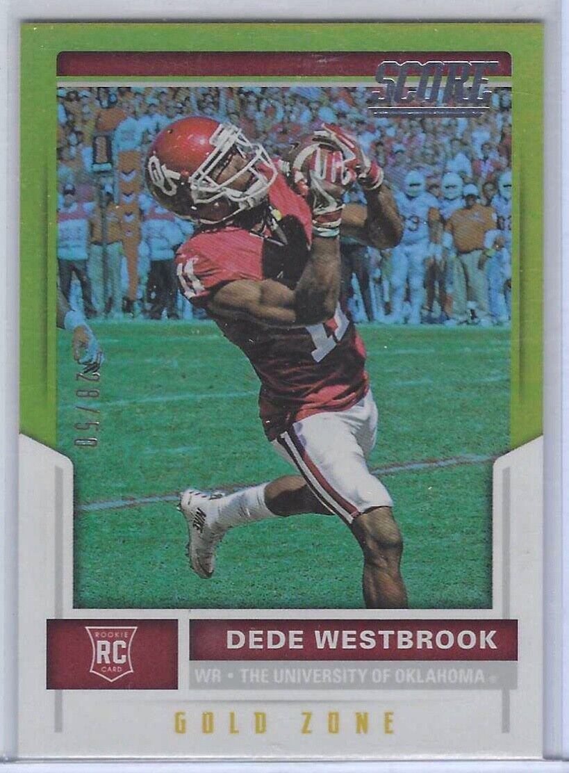 DEDE WESTBROOK 2017 PANINI SCORE GOLD ZONE YELLOW RC #D 28/50