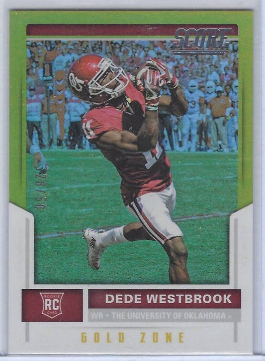 DEDE WESTBROOK 2017 PANINI SCORE GOLD ZONE YELLOW RC #D 28/50