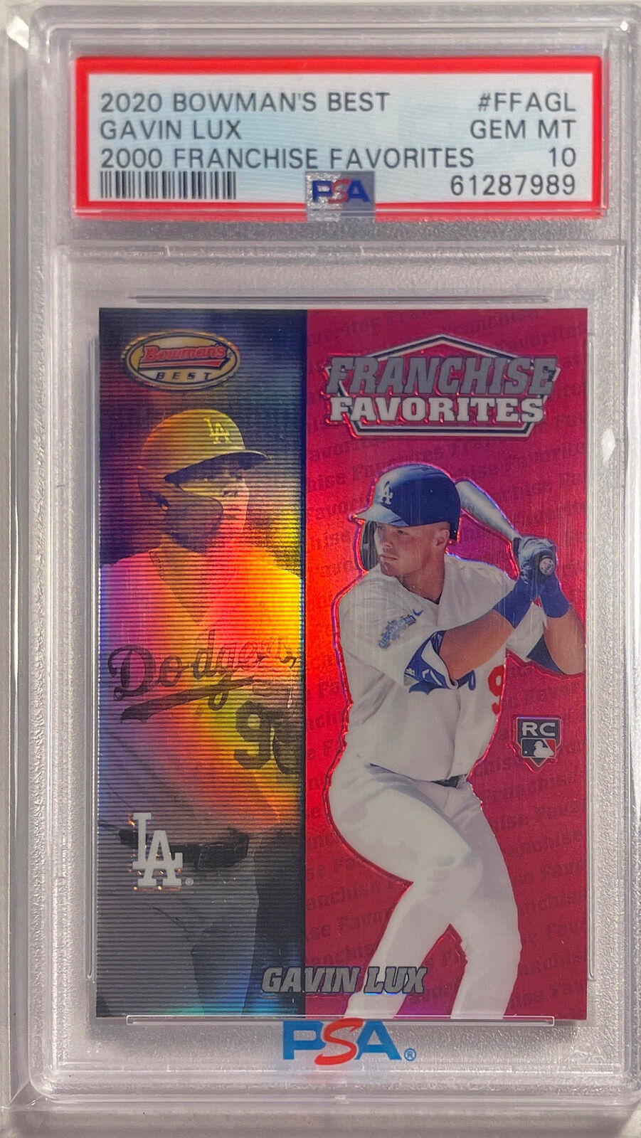 GAVIN LUX 2020 BOWMAN'S BEST 2000 FRANCHISE FAVORITES REFRACTOR RC PSA 10 POP 14