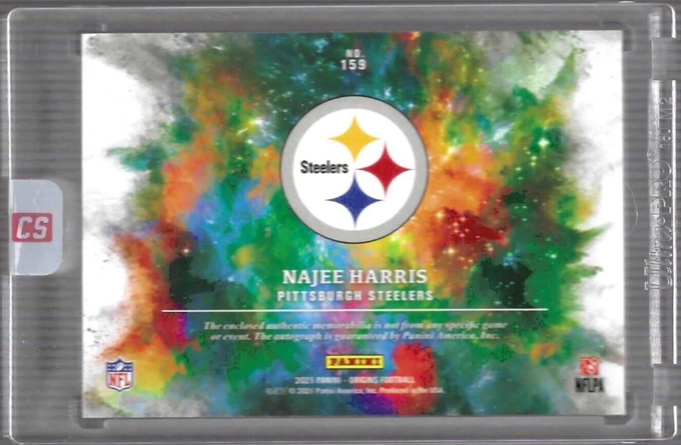 NAJEE HARRIS 2020 PANINI ORIGINS ORANGE RPA SEALED ROOKIE PATCH AUTO RC #D 33/75