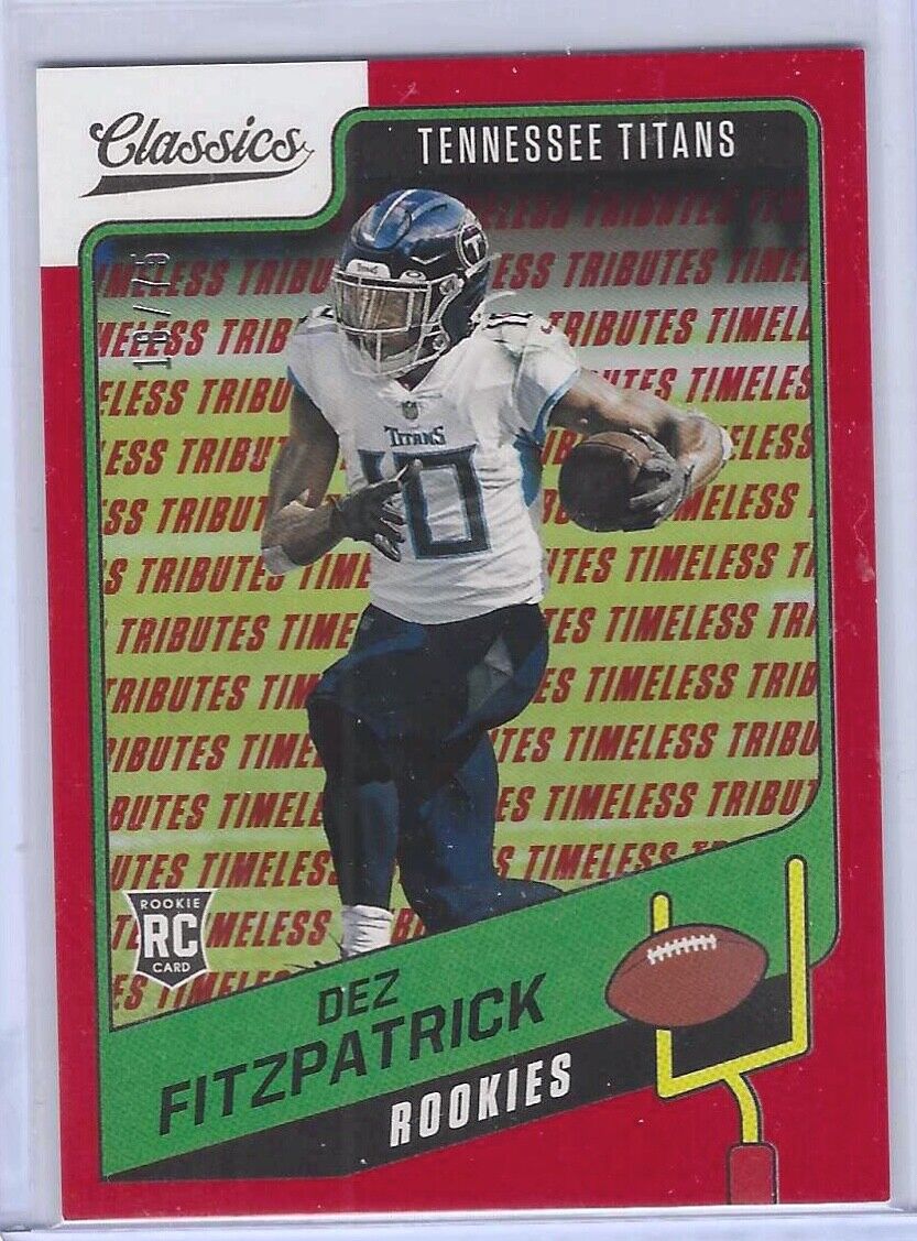DEZ FITZPATRICK 2021 PANINI CLASSICS RED TIMELESS TRIBUTES ROOKIE RC #D 18/75