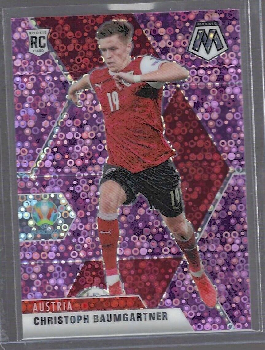 CHRISTOPH BAUMGARTNER 2020-21 PANINI MOSAIC UEFA PURPLE CIRCLE PRIZM RC #D 12/49