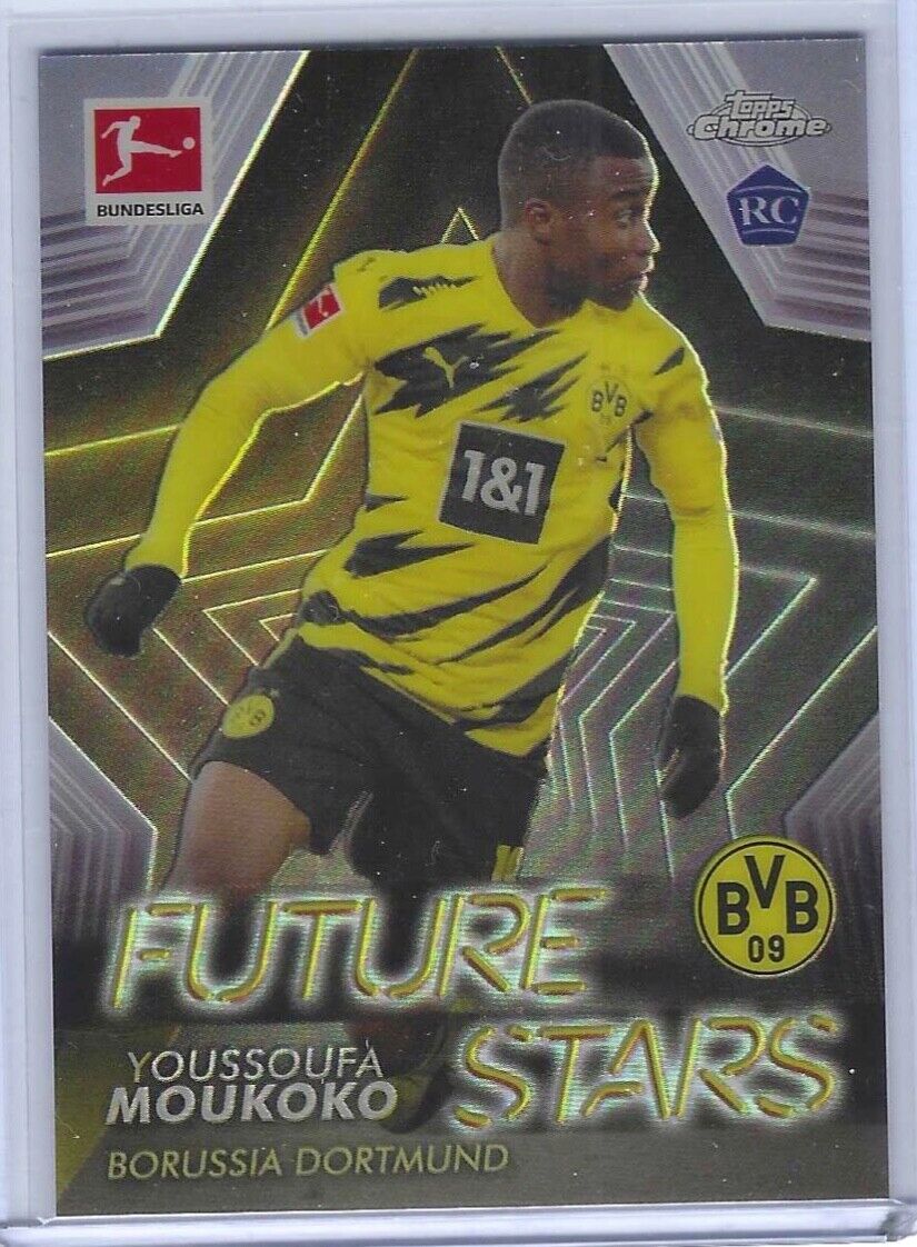 YOUSSOUFA MOUKOKO 2020-21 TOPPS CHROME BUNDESLIGA FUTURE STARS REFRACTOR RC