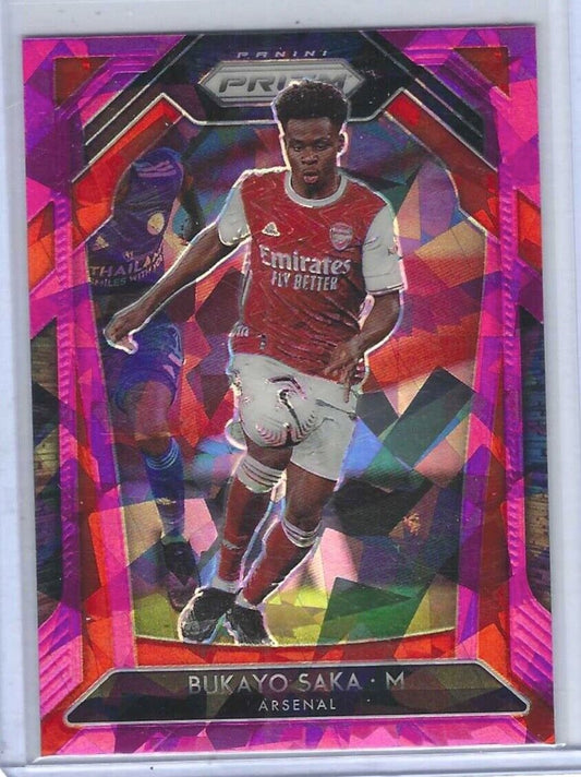 BUKAYO SAKA 2020-21 PANINI PRIZM EPL PINK CRACKED ICE PRIZM ROOKIE RC #40